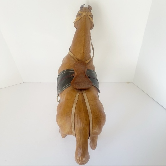 Vintage Leather Horse Sculpture - Picture 5 of 9